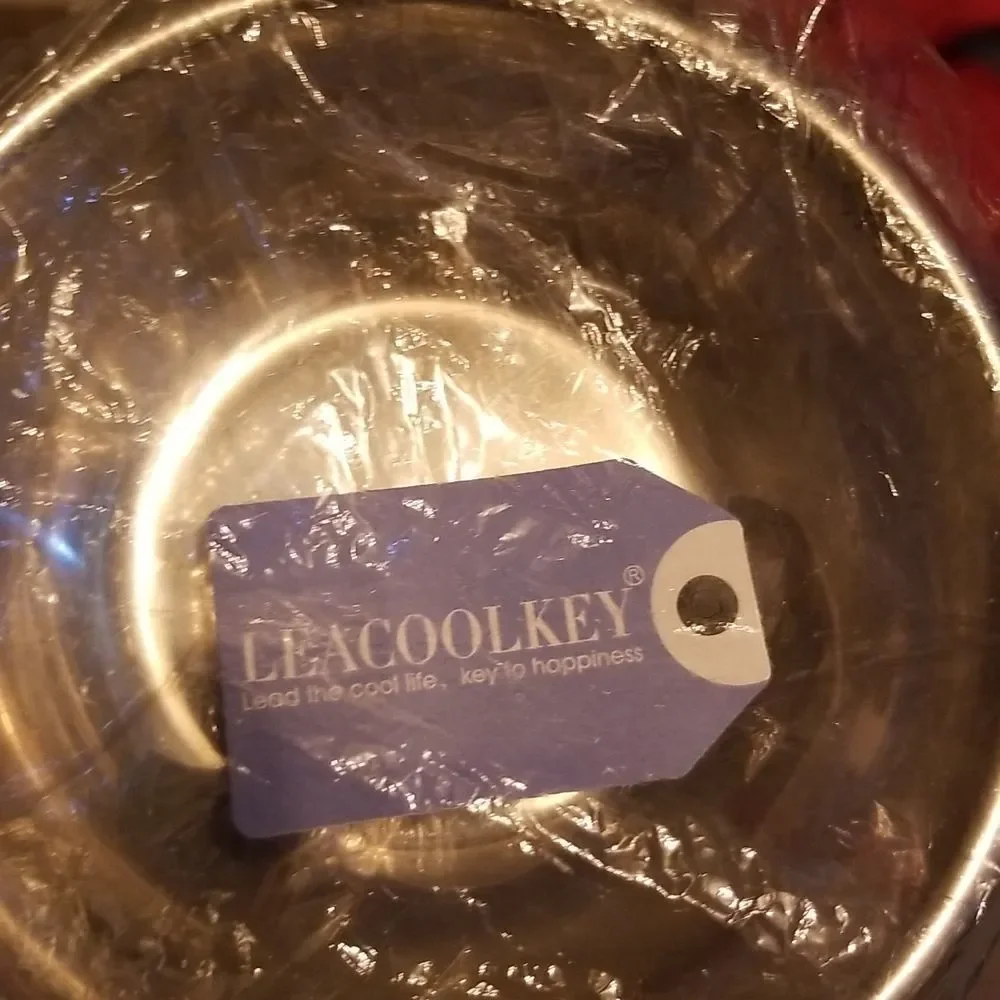 LEACOOLKEY Stainless Steel 2 Pack Dog/Cat Bowls New With Tags Sz. Sall